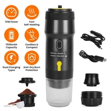Portable Espresso Machine Travel Self-Heating Coffee Maker for Camping Car Home