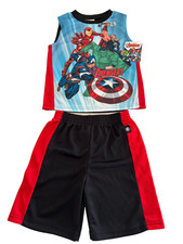 Marvel Avengers Tank Top  Shorts Set Boys Youth Size 4 Iron Man Hulk Thor