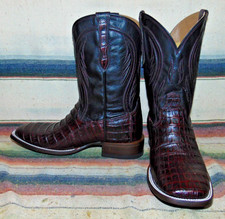 Mens Rujo The Roscoe Black Cherry Caiman Leather Cowboy Boots 10.5 EE New in Box