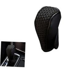 Leather Car Gear Shift Knob Cover, Ice Silk Non-slip Breathable Shift Lever