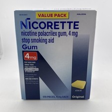 Nicorette 170 Pieces 4mg Original Nicotine Gum Exp 2027 - 2028 Free Shipping