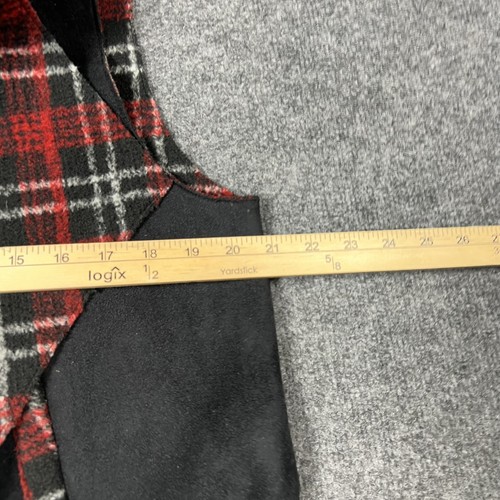 Pendleton Vest Womens Large Black Red Plaid Waterfall Collar Zip Pockets Jacket - Picture 6 of 9