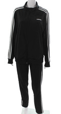 Adidas Womens Full Zipper Track Sweat Suit Black Size Extra Large/Medium