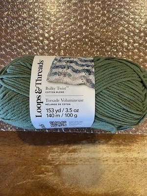 Loops & Threads Bulky Twist Cotton Blend -- Dill -- NIP