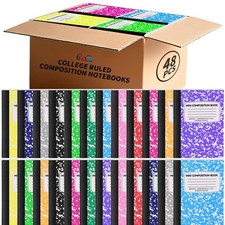 UZLU 48 Pack Mini Composition Notebooks Bulk College Ruled Half Composition N...