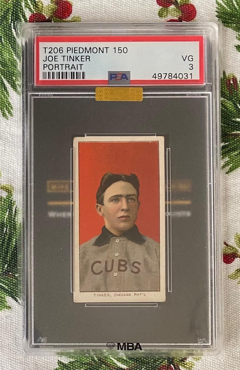 1909-11 T206 SWEET CAPORAL 150/25 PORTRAIT JOE TINKER PSA 3 MBA GOLD