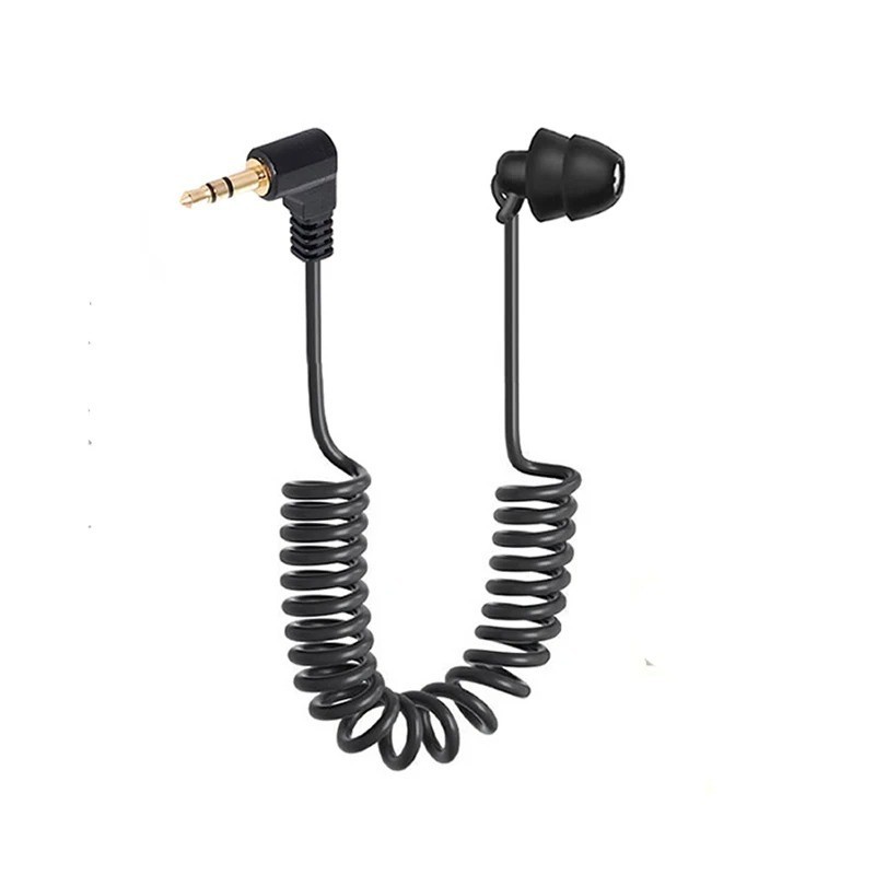 Single Side Wired Earphones 3.5mm Spring Bass Earbuds for MP3 Phone