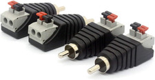 Speaker Phono RCA Male Plug to AV 2 Screw Terminal Female Audio Video Balun Spri