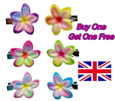 Mini Hawaii Blume Krokodilklemme Haarschleife UK Verkäufer  