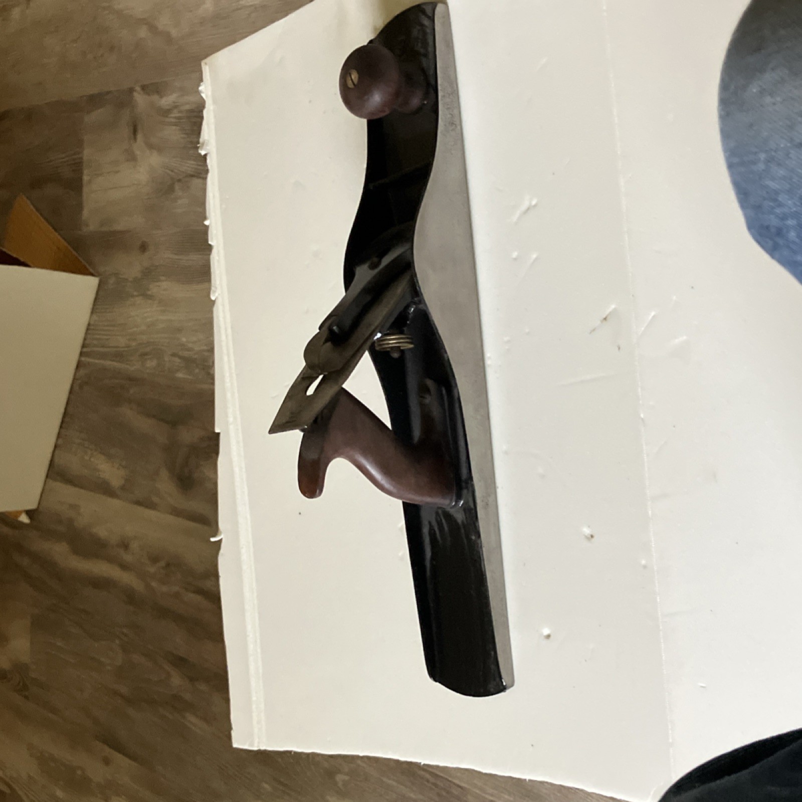 Plane Black Steel Blade Metal/Wood Wood Handles