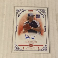 2022 Onyx Vintage Jaden Noot Prospect On Card Blue Ink Auto Autograph /50