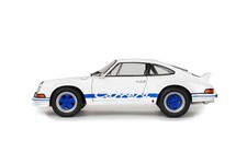 SOLIDO S1801119 PORSCHE 911 RSR WHITE / BLUE CARRERA STRIPES 1973 1/18