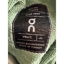 On  clounds Running Mens Club Pant Sage Green Joggers XL Swiss Engineering
