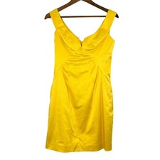 Black Halo Size 6 Cocktail Mini Dress Canary Yellow Summer Wedding Guest Event