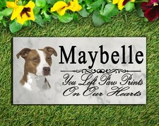 Customized Pit Bull Memorial Stone Dog Grave Marker Pet Garden Plaque