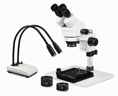 Parco 3.5X-90X Binocular Zoom Stereo Microscope, Dual LED Light,Mechanical Stage