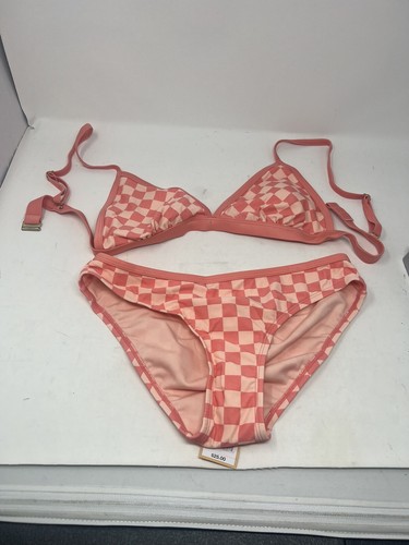 Checkered Kona Sol Swim Suit Top And Bottoms Size M (8-10) Medium NWT