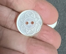 #498 Vintage 4 White BUTTONS Plastic 2-Hole Flat 13/16"