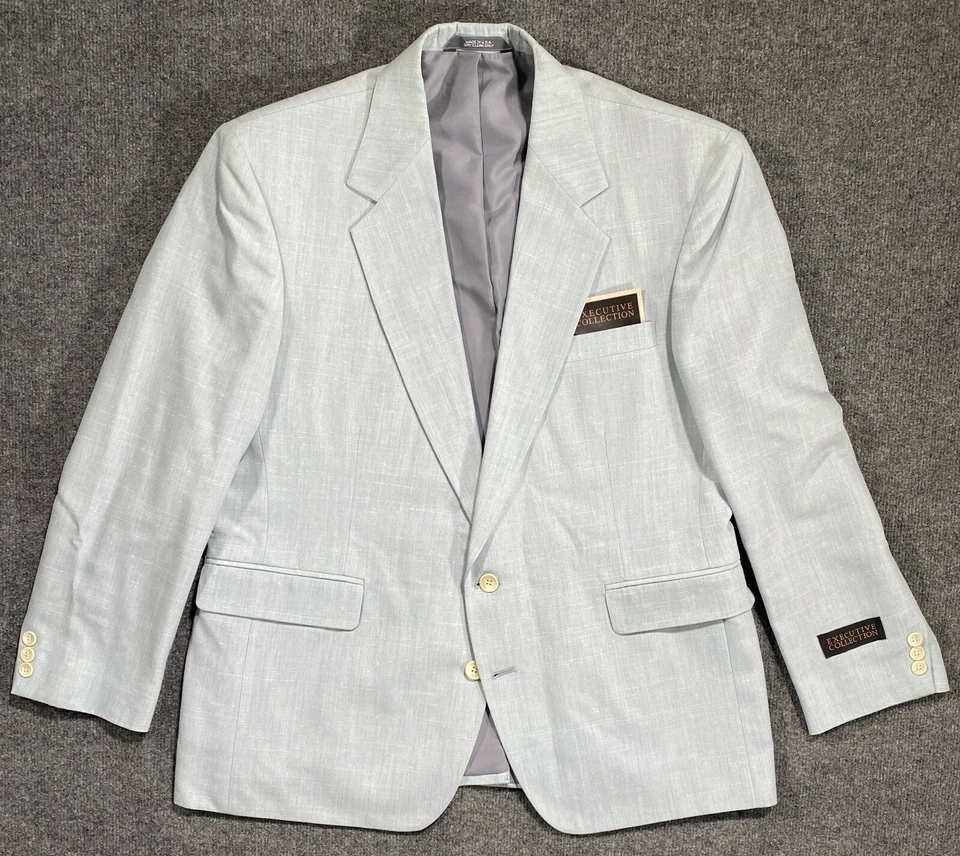 NUEVO CON ETIQUETAS ~ Traje Retro Vintage Poliéster/Rayón 44S Chaqueta 38x32 Pantalones 2-Btn/Solapa Ancha Foto 3 de 4