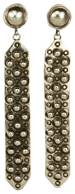 Navajo Native American Repoussé Sterling Silver Earrings by Willie SKU229299