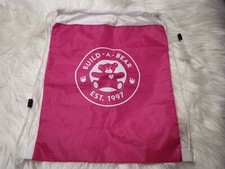 Build A Bear Drawstring Bag Backpack Tote Pink Carrier Cinch Strap BABW Workshop
