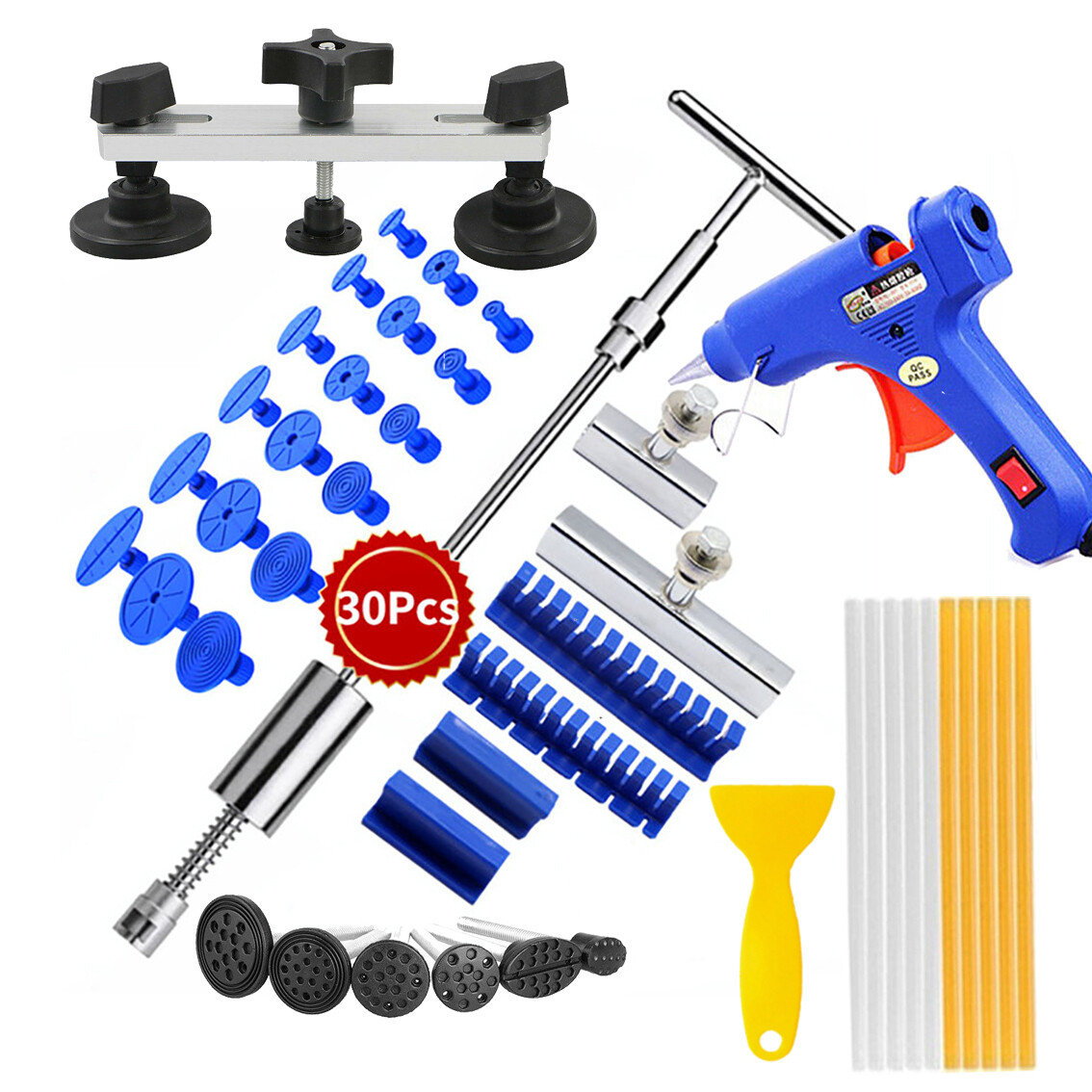 4-Piece PDR Puller Rod Kit For Paintless Dent Repair – WHDZ Hail Damage Push & Pull Tools