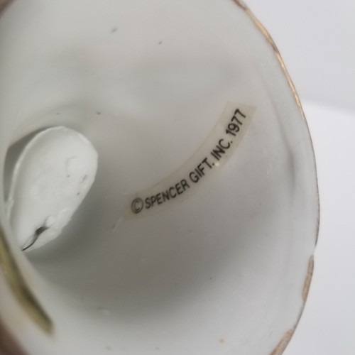 Bisque Bell Vintage 1979 Porcelain with Roses made in Taiwan for Spencer 3 1/2” - Picture 7 of 11