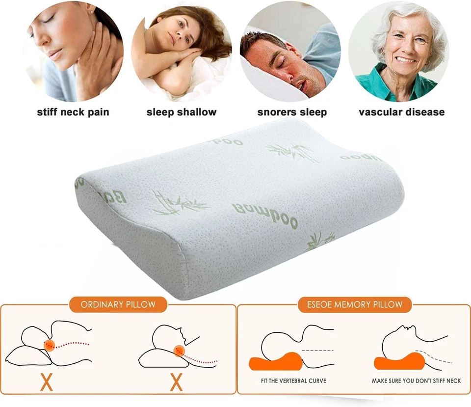 2025 Memory Foam Cuscino Cervicale per Dormire，Cuscino Ergonomico Di Sostegno Al - Image 4 of 4