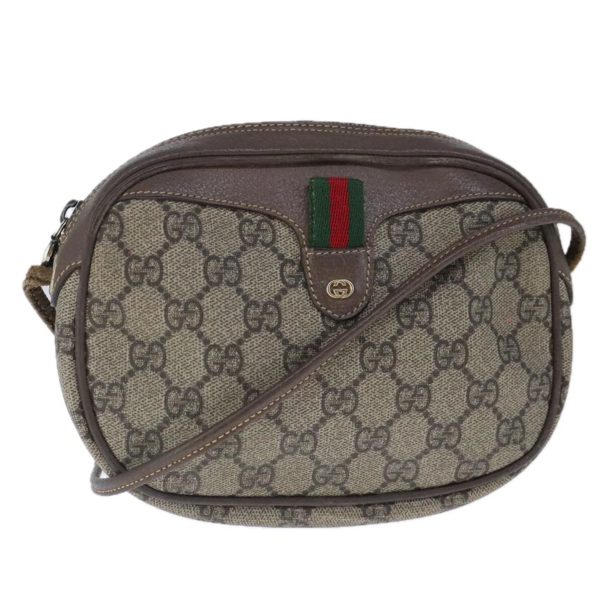 Sac à bandoulière GUCCI GG Supreme Web Sherry Line PVC beige 007 58 6112 authentique 103685