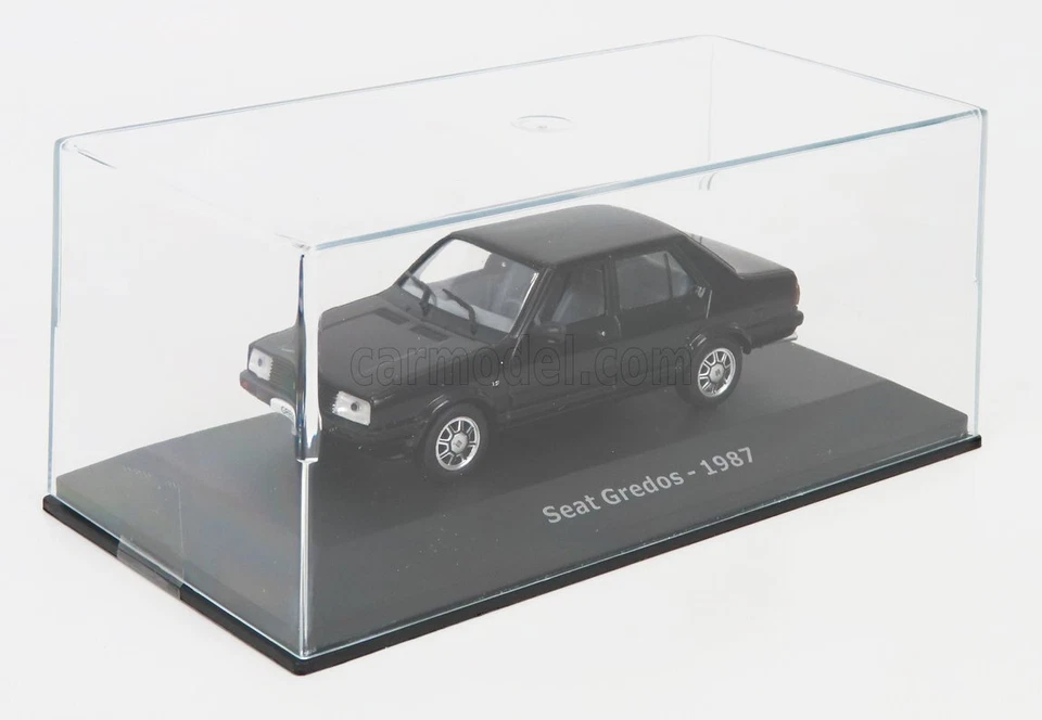 MODELLINO AUTO STATICO HACHETTE SEAT GROSSOOS 1987 CON VETRINA NERO SCALA 1/43 - Immagine 4 di 4