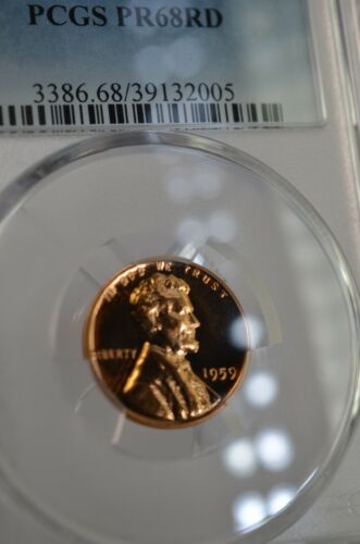 PR68RD 1959 RED LINCOLN PENNY PCGS GRADED 1C PROOF VERY RARE UNC. COIN PR 68 RD