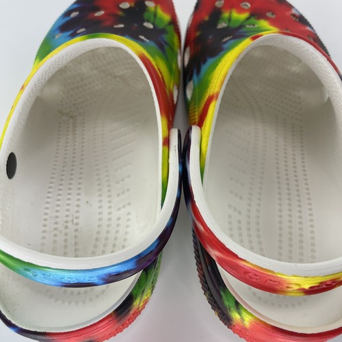 Crocs Clásico Tye Dye Gráfico Hombres 8/Mujeres 10 zuecos sin cordones Zapatos - Imagen 7 de 11