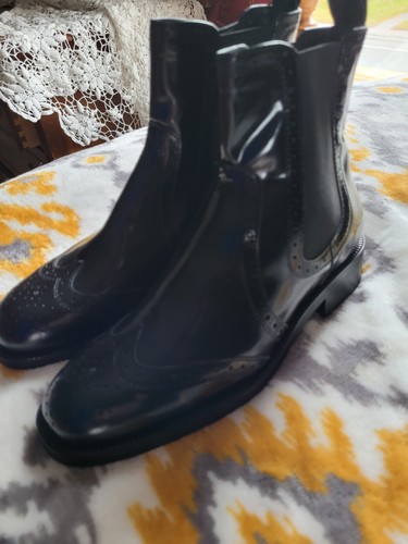 BOTAS CHELSEA MASSIMO DUTTI Mujer Cuero Negro Talla 6.5 Cuero Patentado - Imagen 5 de 10