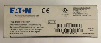 EATON CUTLER HAMMER E58 18DP100 DLP 18-50VDC Photoelectric Sensor 100MA DMOS Out