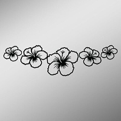 CMI DD813 Hibiscus Flower Belt Decal Sticker | 5.5-Inches by 1.5-Inches |