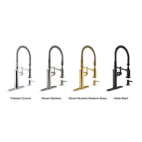KOHLER Sous Pro-Style Single Handle Pull Down Sprayer Kitchen Faucet Matte Black - Picture 6 of 8