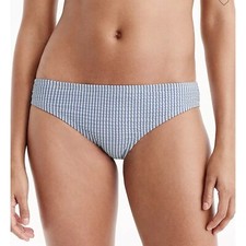 J.Crew Striped Hipster Bikini Bottoms Low Rise Moderate Coverage Blue White L