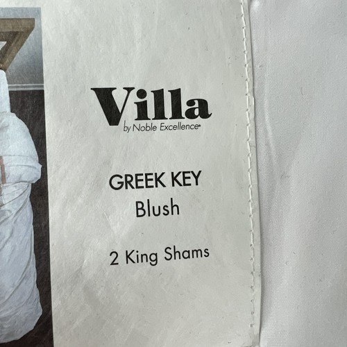 Villa Noble Excellence Greek Key 2 King Shams Blush 100% Cotton - Picture 5 of 6