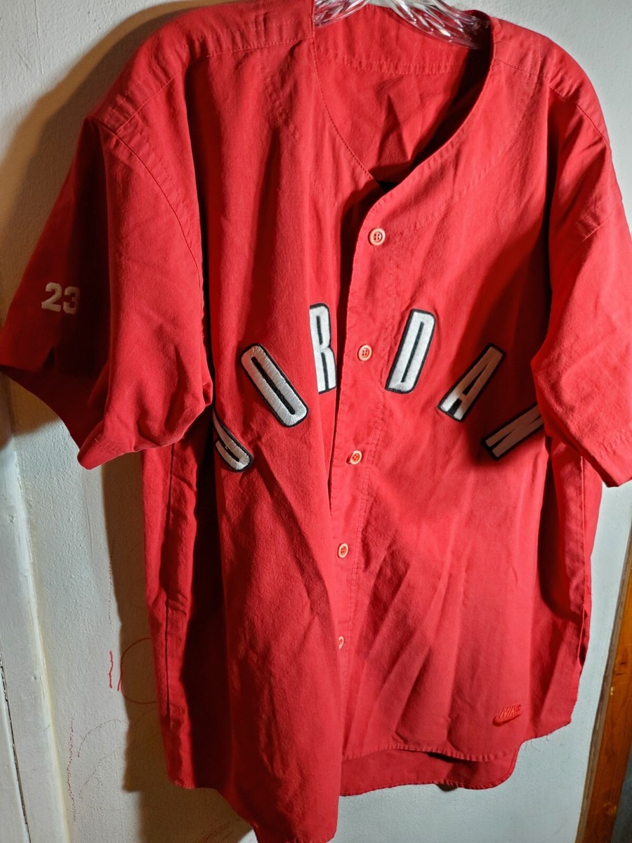 Men's Vintage 90s Nike Jordan Baseball Jersey Shirt Embroidered Sz