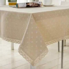 Flower Pattern Tablecloth Linen Cotton Table Cloth with Dining Table Cover