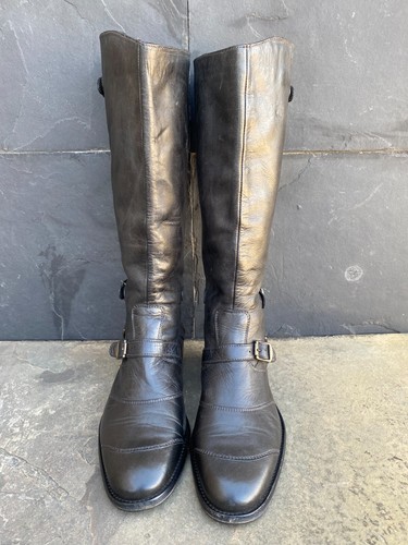 Belstaff Trailmaster Tall Brown Leather Boots Rider Italy Biker - EU 37 | US 7 - Picture 3 of 9