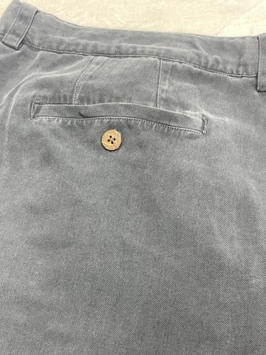 Tommy Bahama Chino Shorts Men Tagged 40 Waist Dark Blue 100% Silk Pockets - Picture 11 of 13