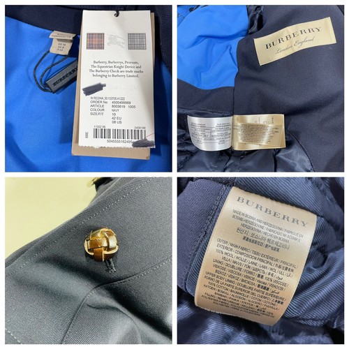 Burberry The Regina Wool Gabardine Long Trench Coat Navy Women's Sz 8 NWT $2,894 - Picture 12 of 12
