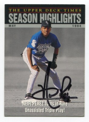 1995 Upper Deck Neifi Perez Signed Card Baseball Autographed AUTO #101