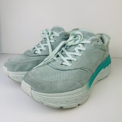 Hoka One One Bondi L Blue Grass Suede Sneakers 1122572 Men display picture 2