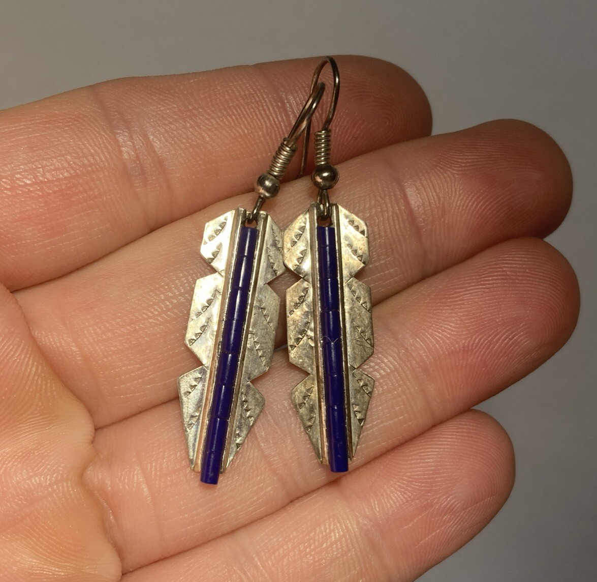 Unbelievable Navajo Sterling Silver Feather Earrings Native American Unbelievable Navajo Sterling Silver Feather Earrings Native American