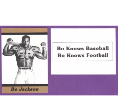 Bo Jackson Black & White Bo Knows Baseball / Bo Knows Football Oddball Promo