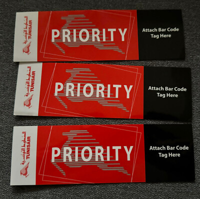 Tunisair 3 baggage luggage tag Priority