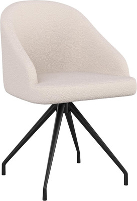 Sora Stationary Swivel Task Chair with Sloped Arms for Home Office in White Bouc