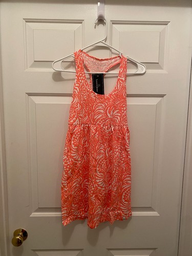 NWT Lauren James Women's The Printed Tailgate Coral Pink White Dress Small